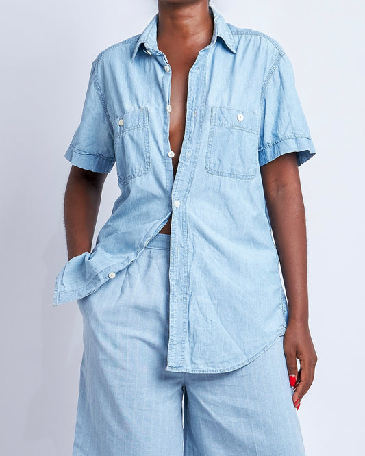 Light wash denim shirt