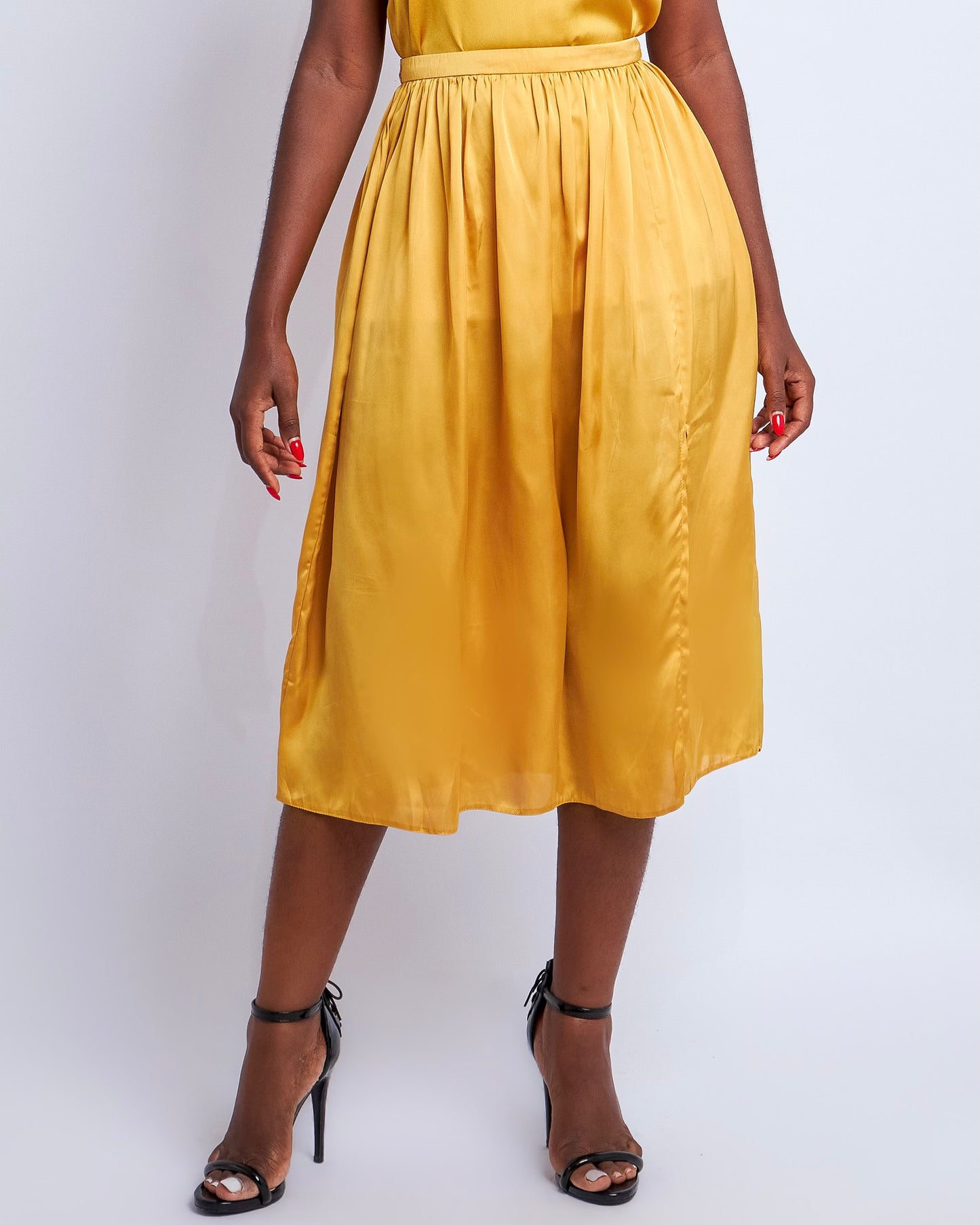 Mustard River Island Midi skirt