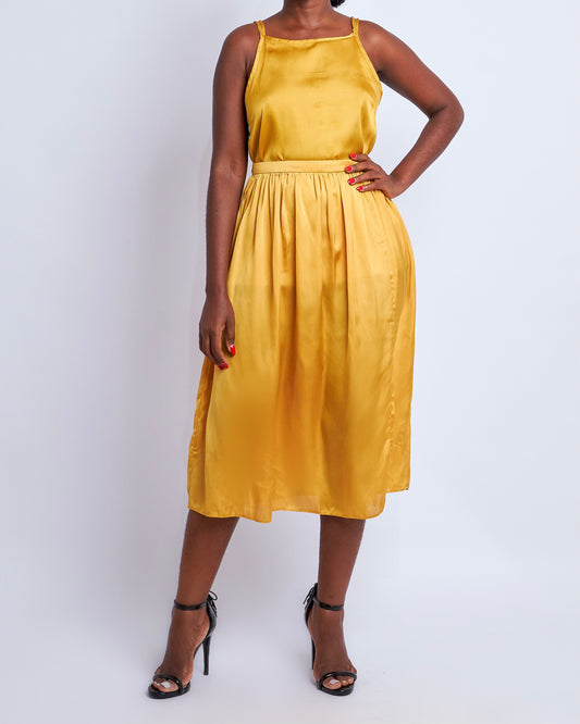 Mustard River Island Midi skirt