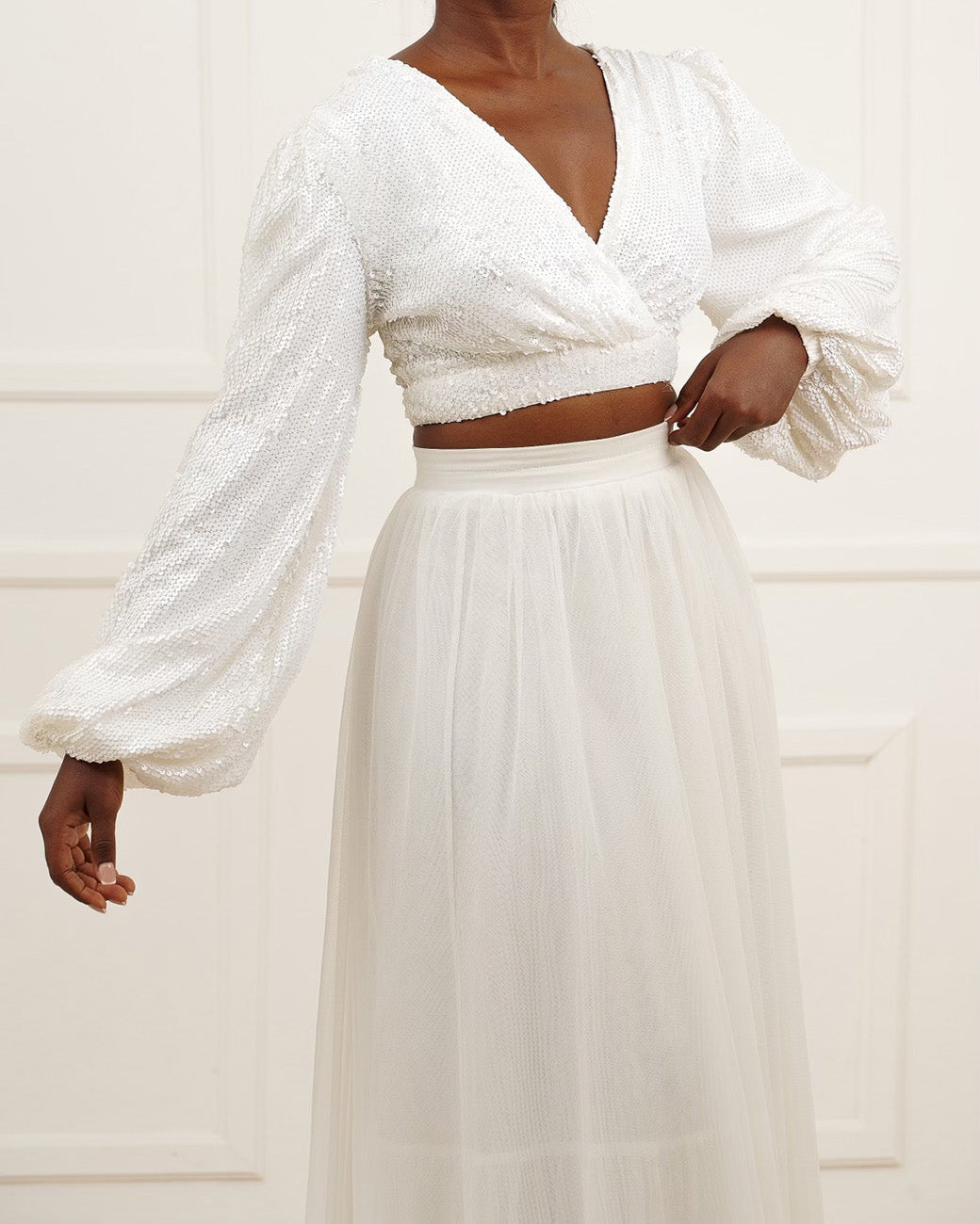 White Sequin Top - NBW