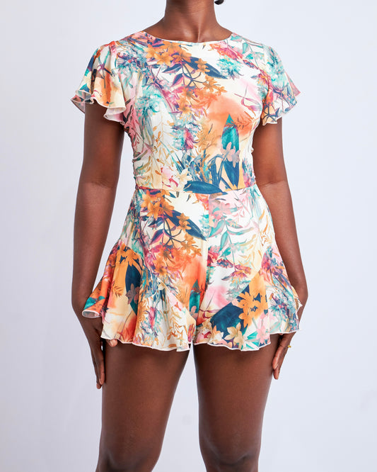Autumn floral playsuit