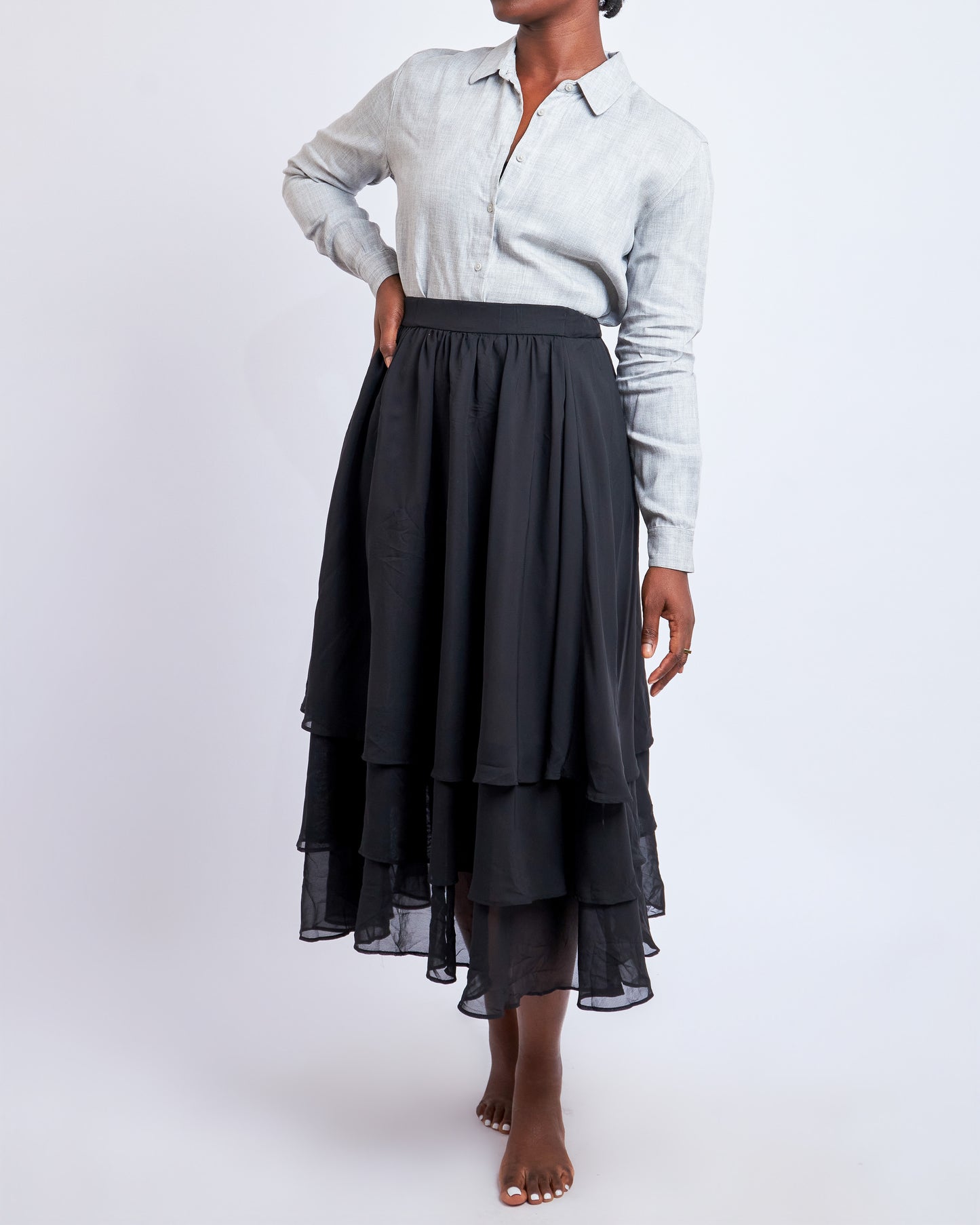 Layered midi skirt