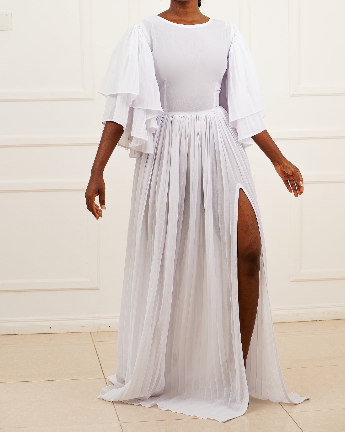 Bello Edu pleated maxi gown