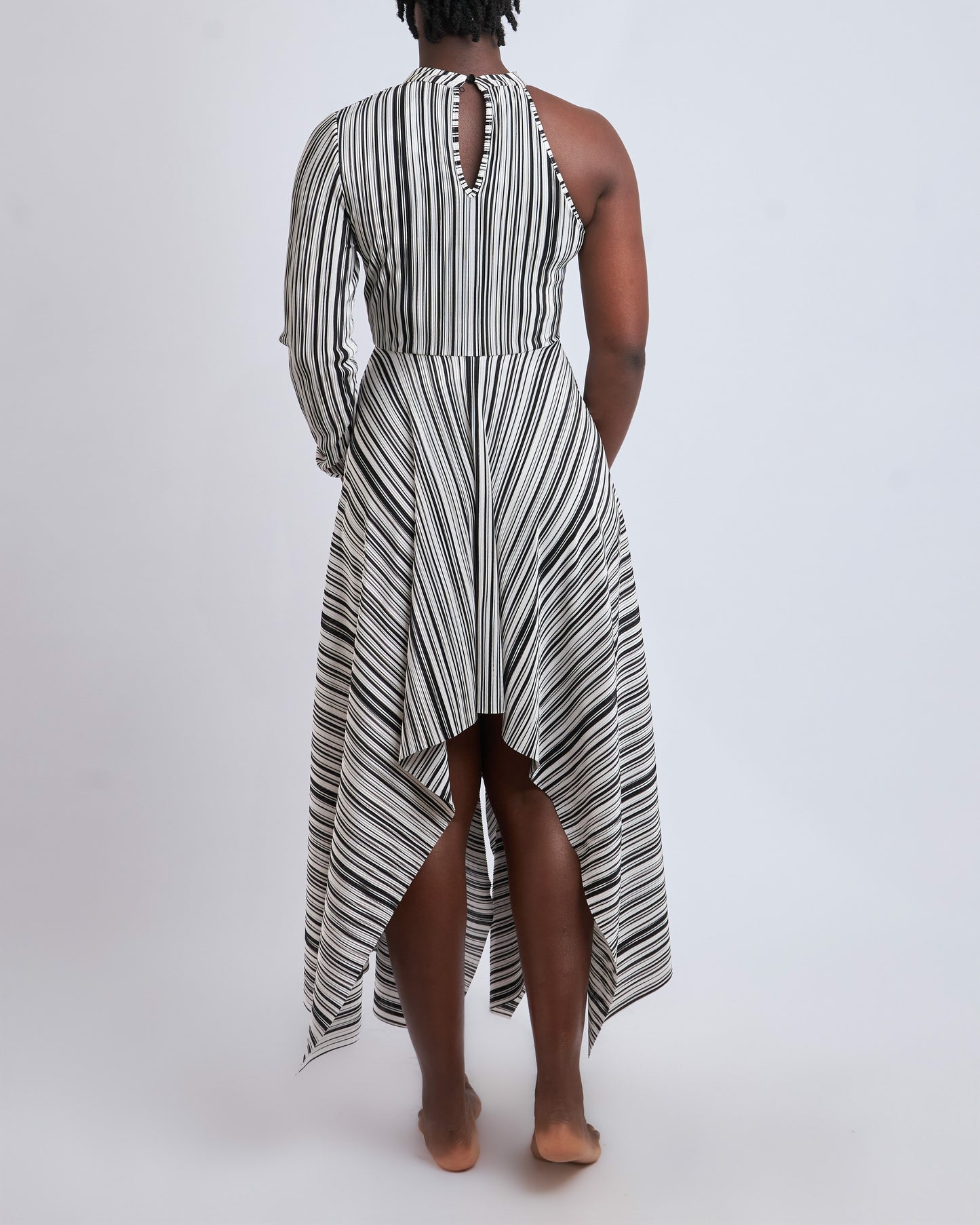 Asymmetric dress with uneven hem