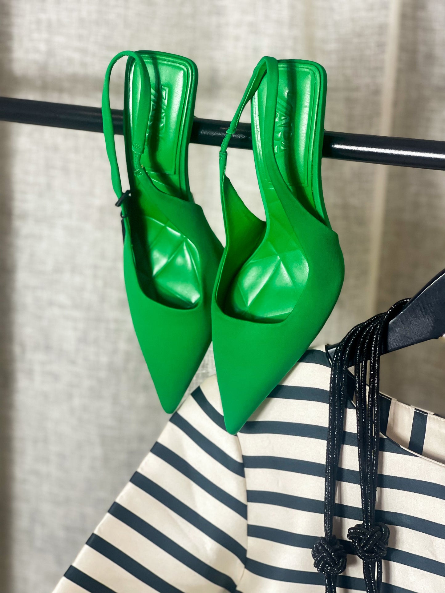 Green Zara sling back pumps - NBW