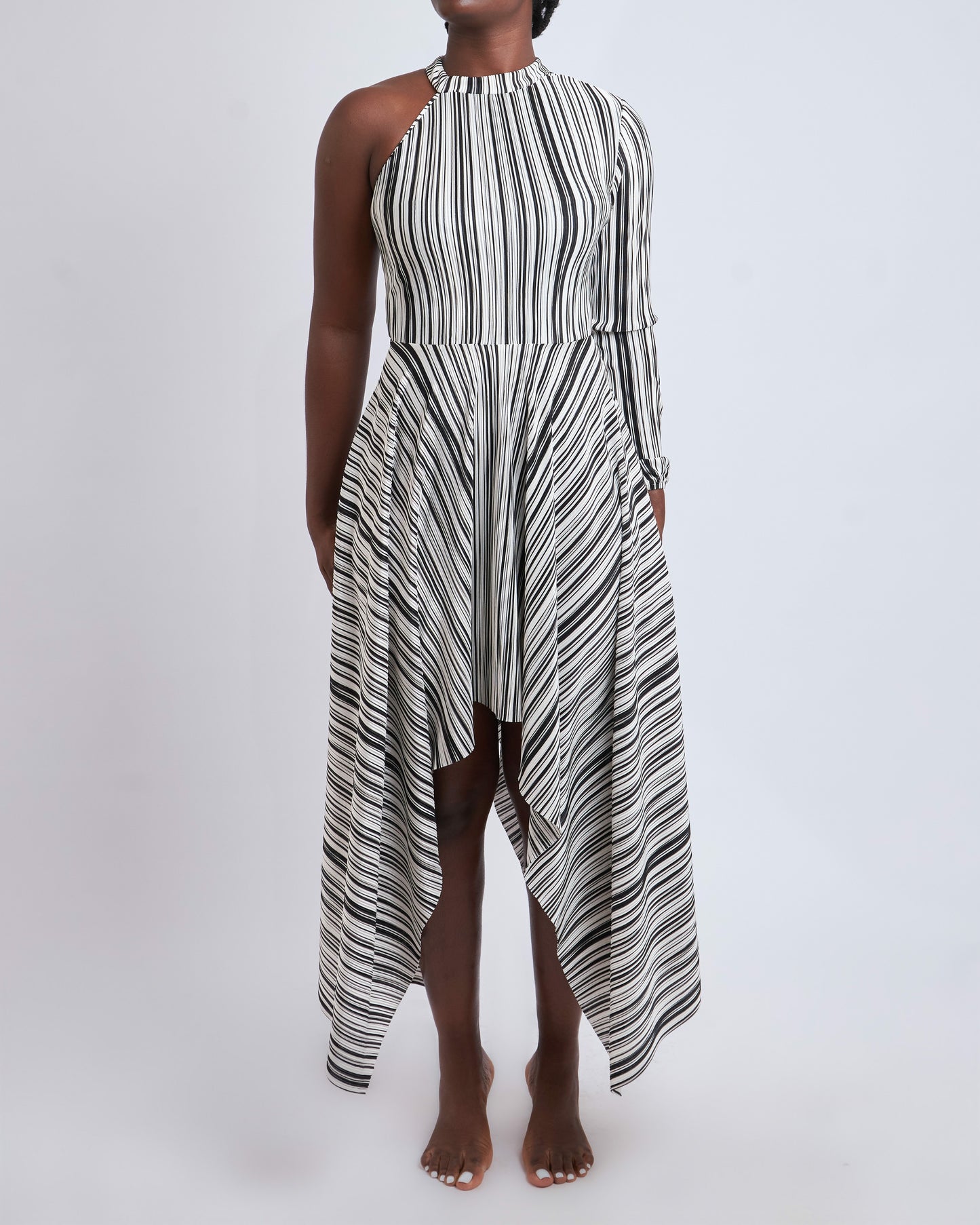Asymmetric dress with uneven hem