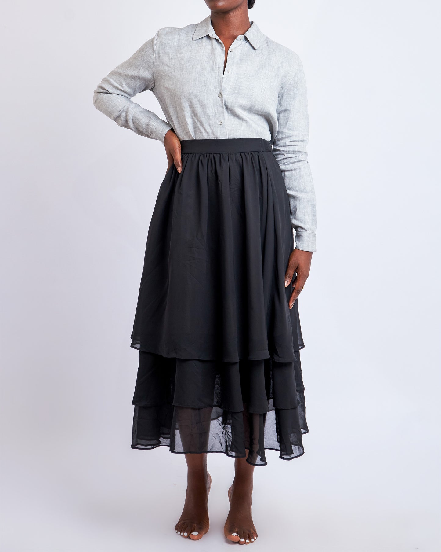 Layered midi skirt