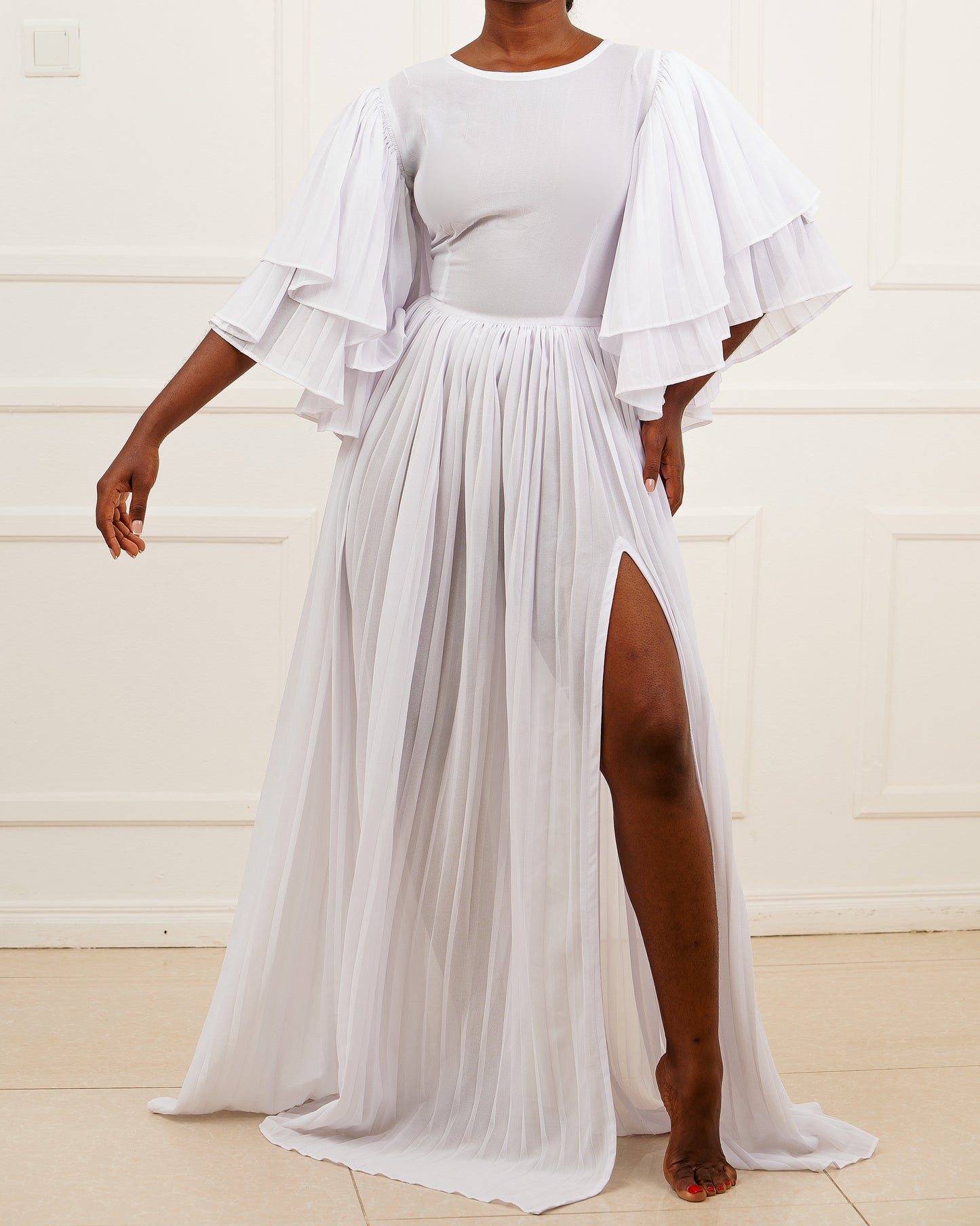 Bello Edu pleated maxi gown