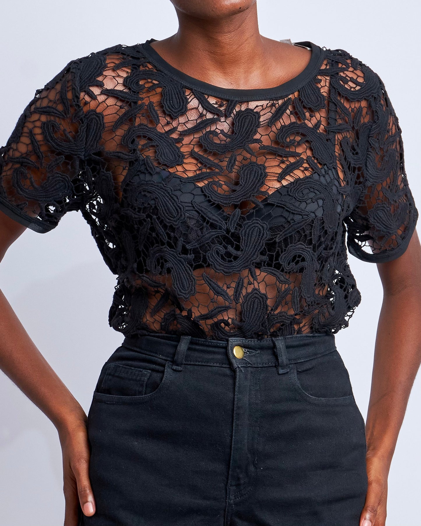 Ann Taylor Loft guipure lace t-shirt