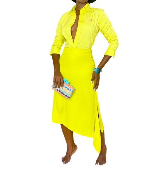 Warehouse asymmetric midi skirt