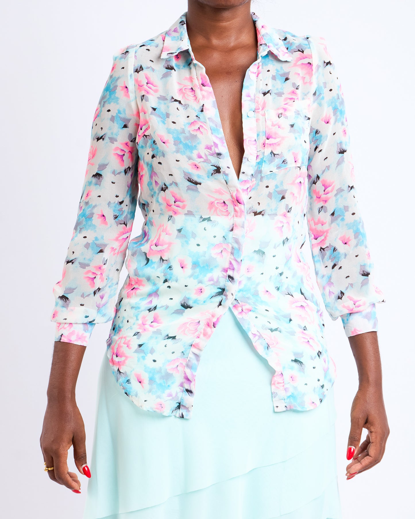 Floral chiffon shirt